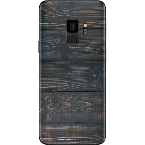 Black Painted Wood Galaxy S9 Skin